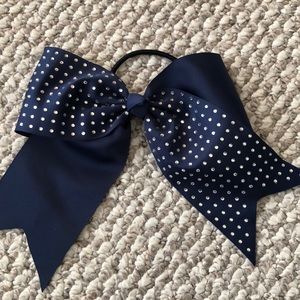 navy blue rhinestone cheer bow ! 🎀